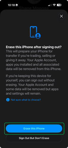 1 sign out of your apple ID 5