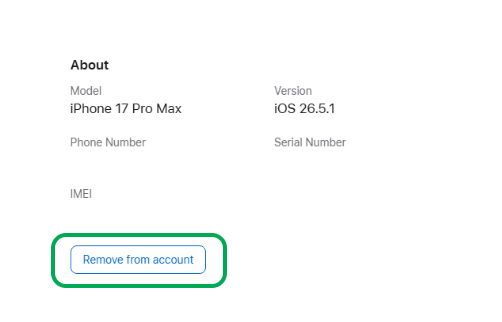 2 Remove the device from your apple ID 4