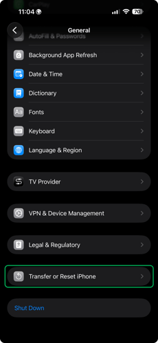 3 Erase all content and settings 3