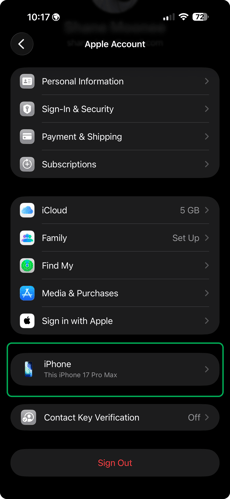 Option B - Using another apple devices 3